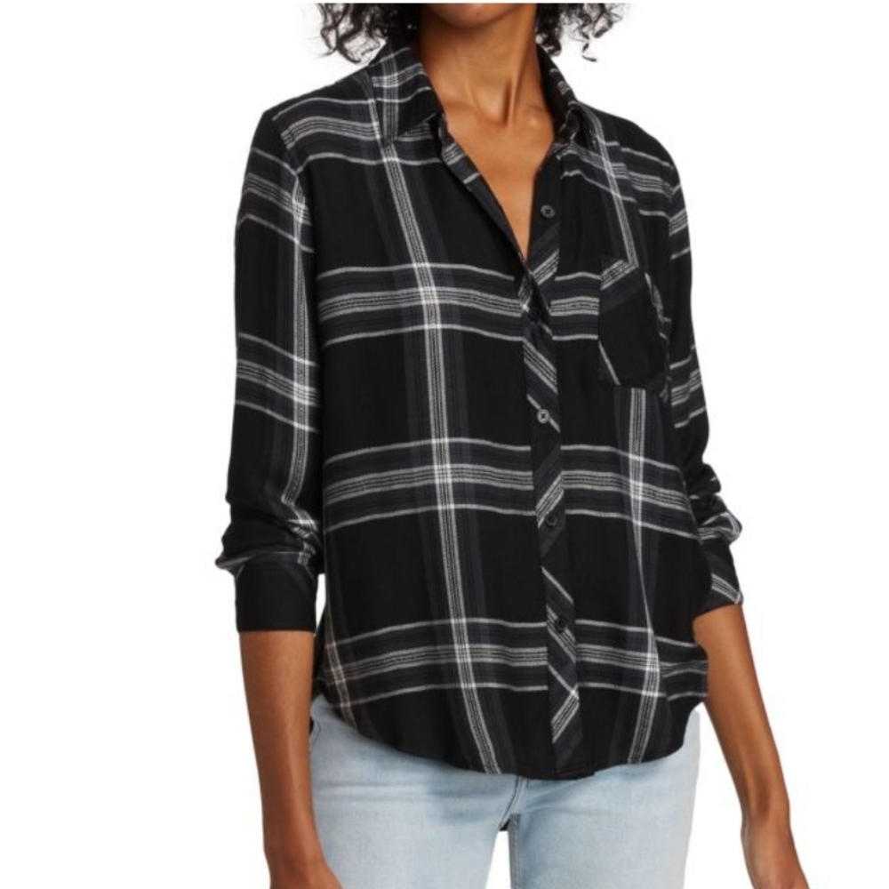 Rails "Hunter" Black And White Plaid Shirt Sz L